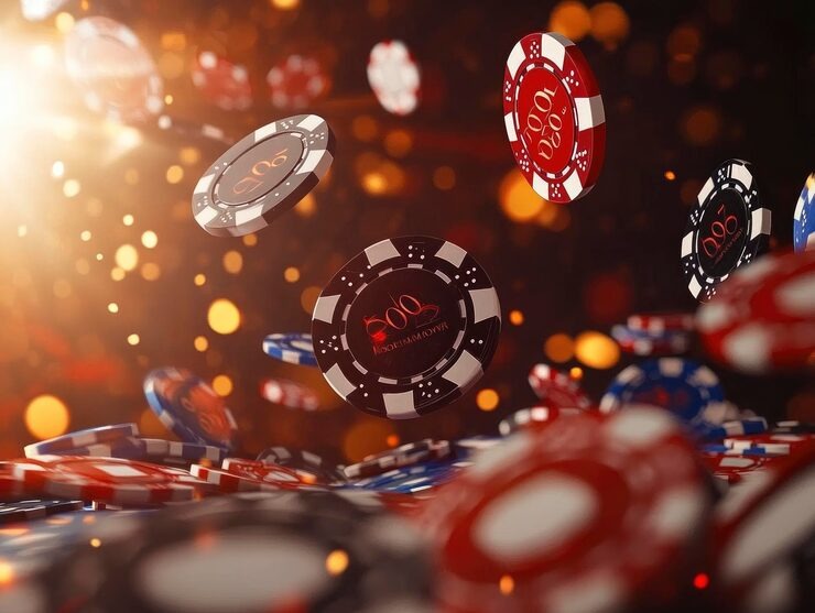 Close-up of three dice showing different numbers on slot macau88 Lightning Dice table